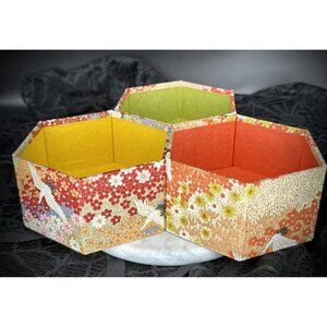 handmade hexagonal origami boxes